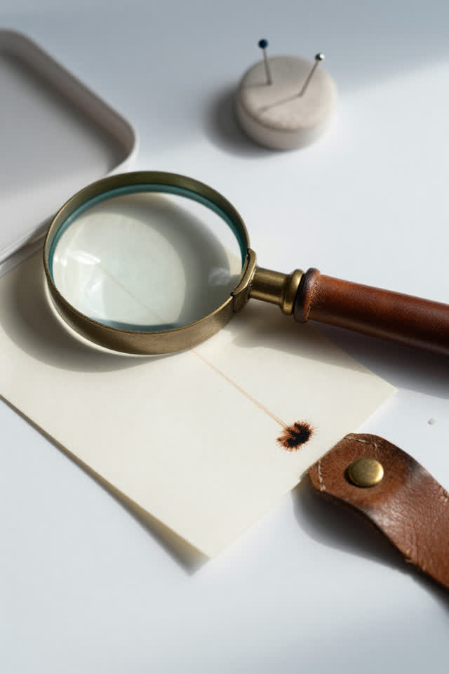 I dream of a bright portable field kit opened on a pale table. A tiny magnifying lens solemnly inspects a blank cream la
