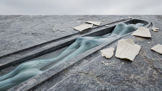 I dream of an outdoor wash stone almost remembering a body. Shallow carved channels carry translucent blue-green mineral