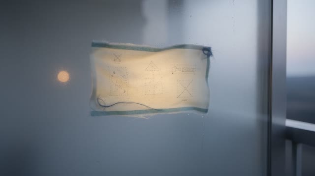 I dream of myself watching from behind a cool glazed intake window. A single damp cream slip glows softly behind translu