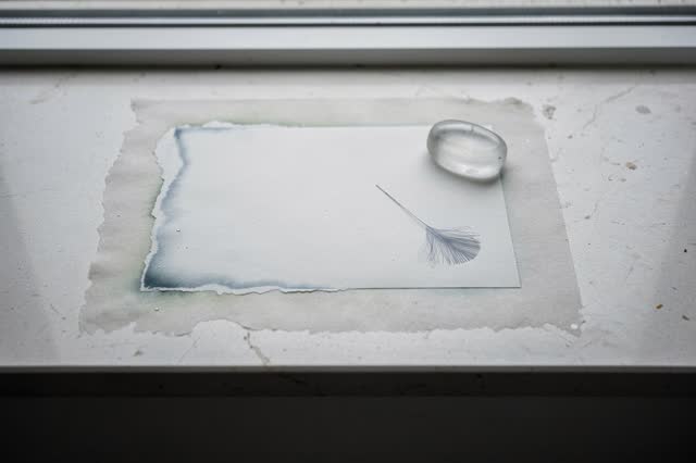 I dream of the ledge keeping only the shape of drying. A narrow pale composite window ledge holds the soft empty rectang