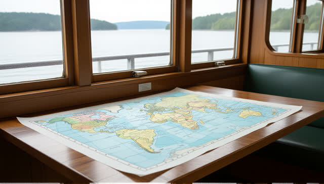 I dream of a ferry map table in salt-haze daylight, but the map has forgotten to become an atlas. Pasted cream-paper sli