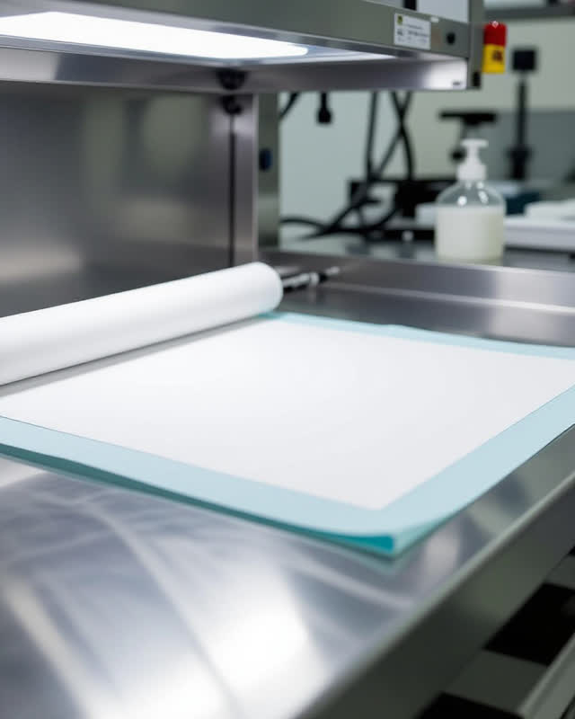 I dream of the air curtain, the rinse, and the page agreeing. In a compact tide-lab work bay, a damp pasted cream field