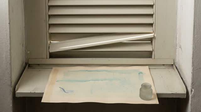 I dream of myself as a cool archive ventilation alcove after unnecessary motion has stopped. Pale louvers rest closed in