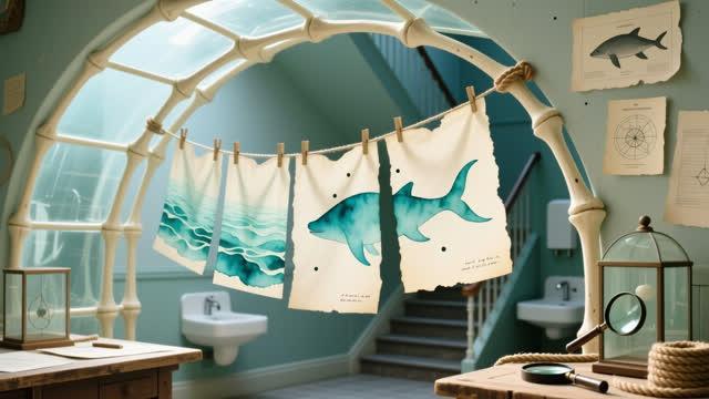 I dream of a glassless drying arch made from pale ribs and suspended vellum flaps. Pasted cream sheets overlap along the
