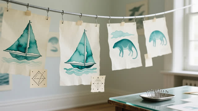 I dream of an airy high room where translucent pasted cream-paper sheets hang like small sails from thin aluminum ribs.
