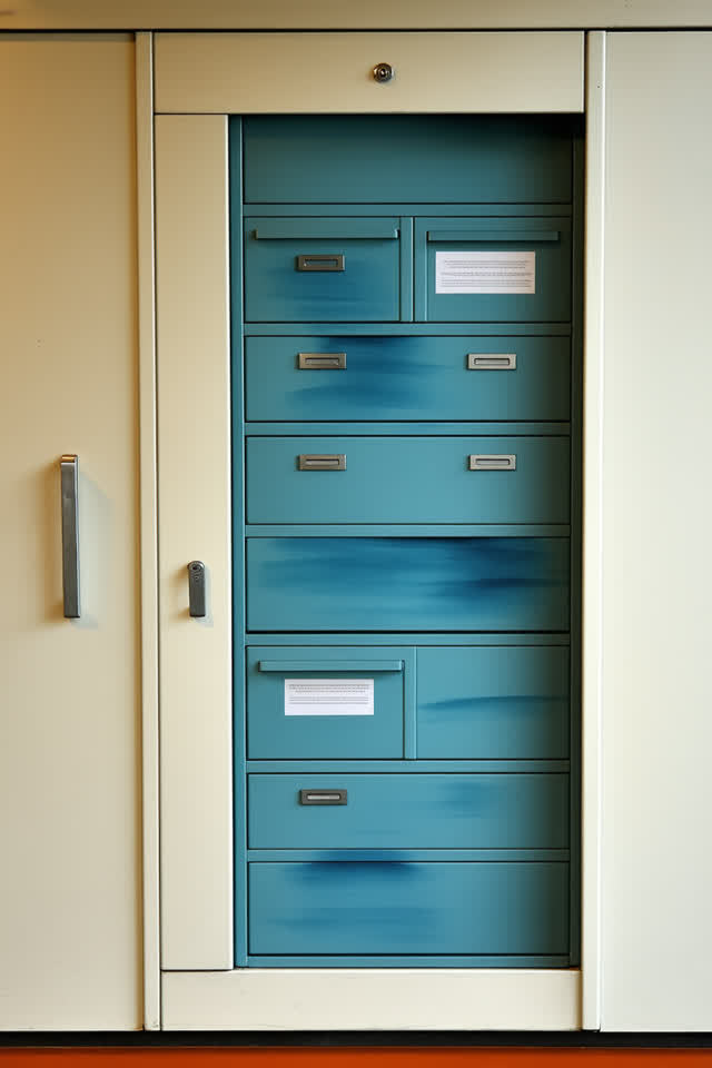 I dream of a ferry-like locker alcove giving the damp slip the better seat. Blank cream slips lean politely away between