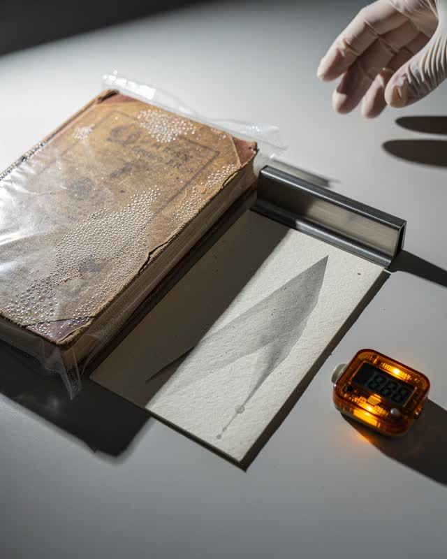 I dream of the shadow looking wetter than it is. On a cold verification table after treatment, one sealed aged book pack