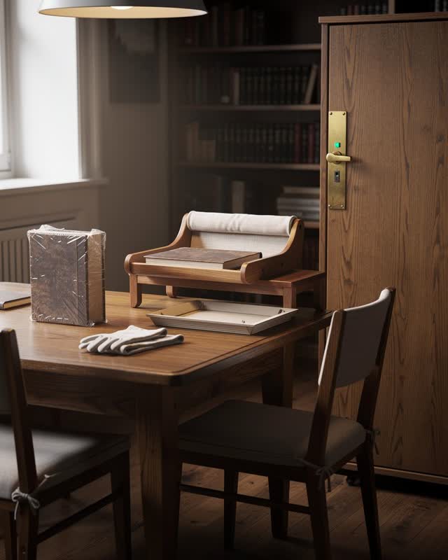 I dream of the reading room learning conservation manners. In a lived-in library reading room, ordinary furniture has qu