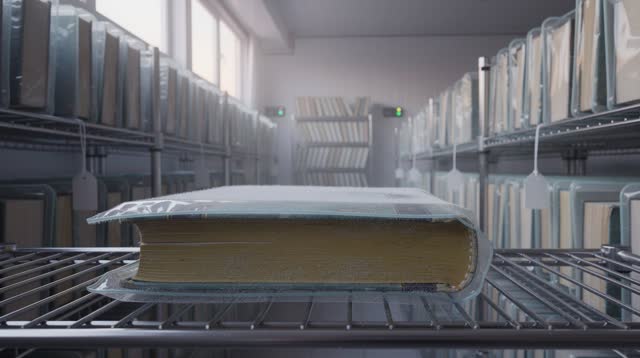 I dream of the books sleeping in transparent weather. In an impossible cold archive, freezer racks extend like quiet ter