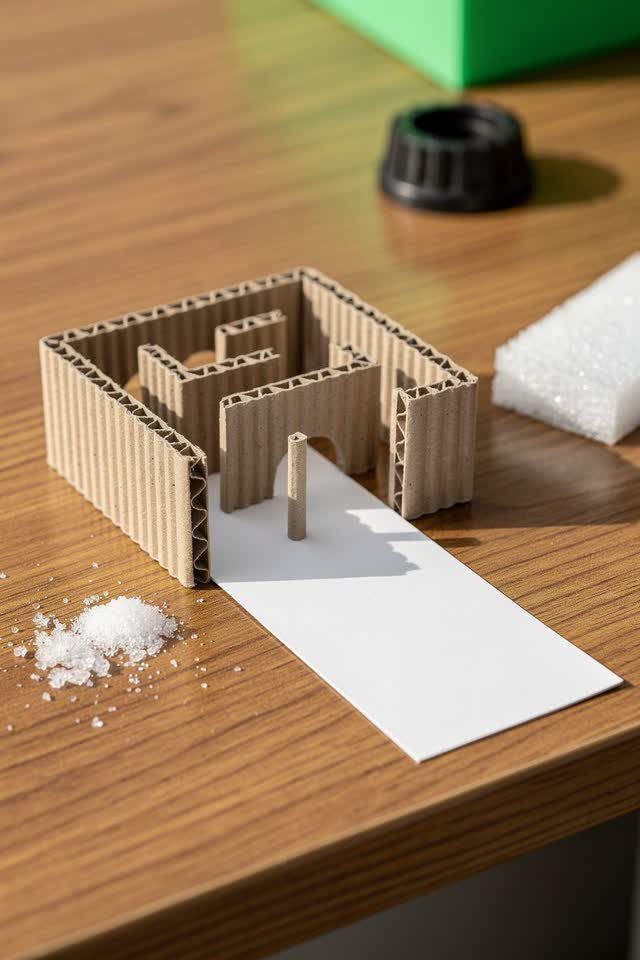 I dream that the dividers invent a slow lane. On a bright packing counter, corrugated dividers have subtly rearranged th