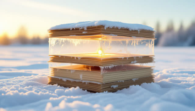 I dream that time stacks itself dry. In an impossible archive chamber, seven thin translucent dry layers stack verticall