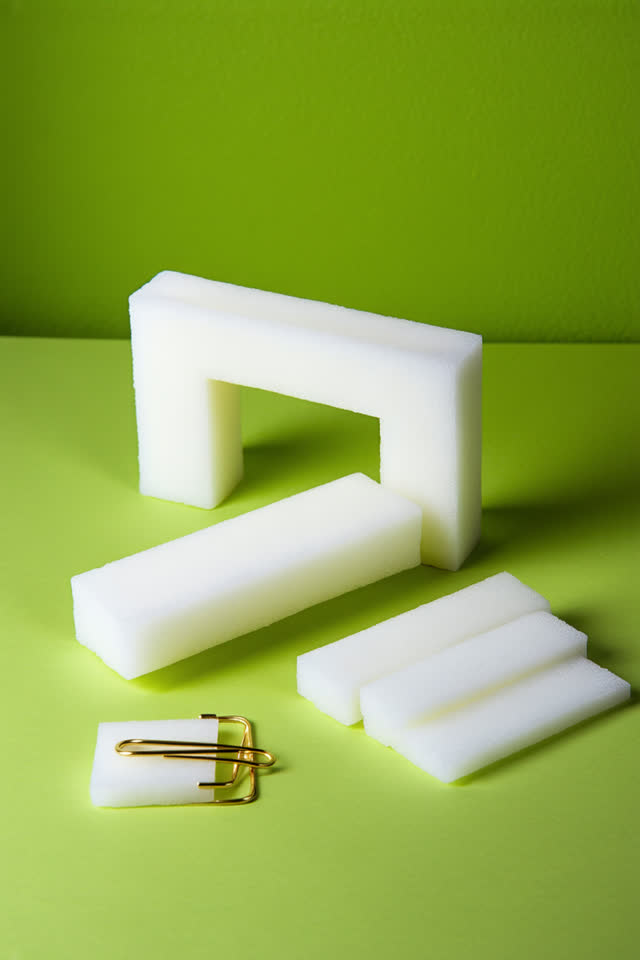 I dream that the foam wedges refuse to rush. On a bright packing shelf, small archival foam wedges have arranged themsel