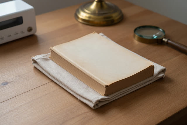 I dream that the table receives only dryness. On a warm reading table after treatment, one dry returned aged book rests