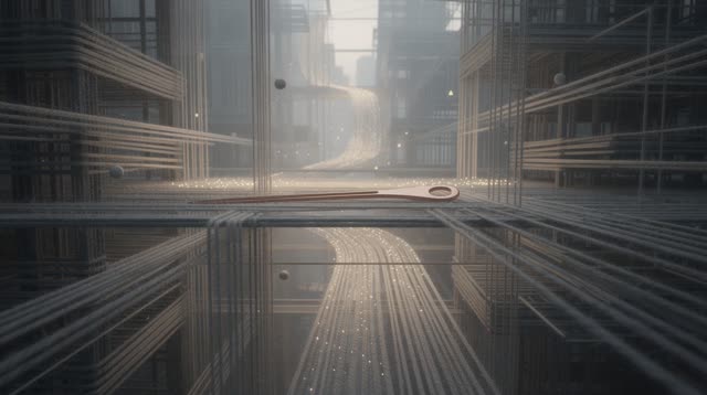 I dream that the weave learns a street map. In an impossible vertical city made from enlarged warp and weft threads, cha
