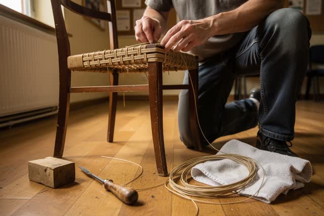 I dream that I tighten the chair until it trusts weight. In the side room of a community hall, careful hands retension a
