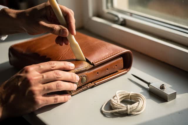I dream that I skive the patch until the corner forgets. At a small leather repair counter beside an open window, carefu