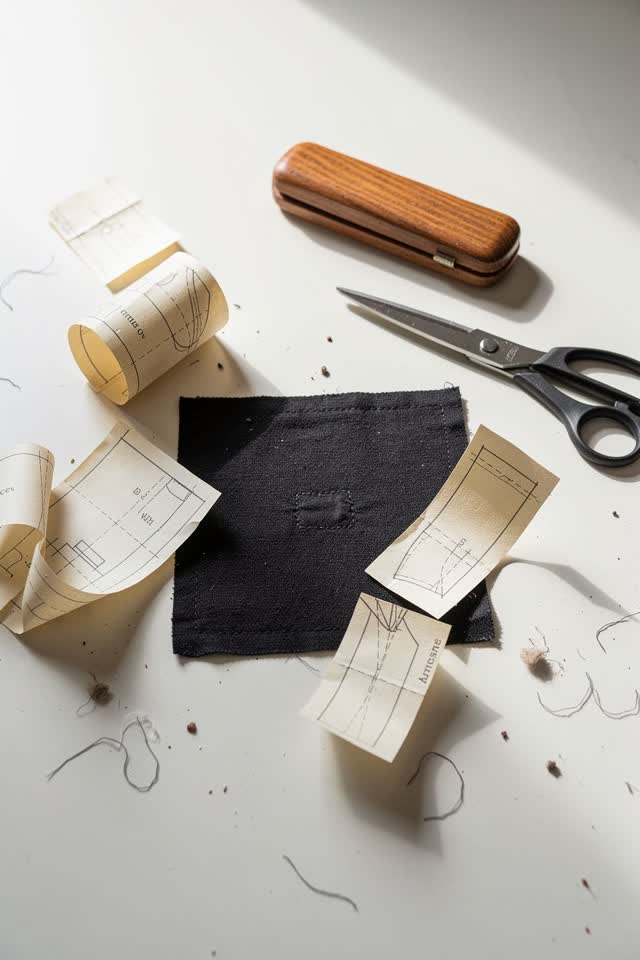 I dream that the pattern scraps try to keep the secret. On a bright cutting table after the repair is finished, cream pa