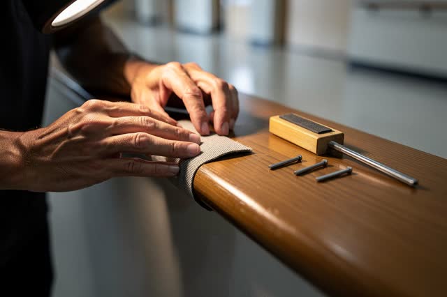 I dream that I teach the handle to stop bruising the hand. In a public hall maintenance alcove, careful hands fit a near