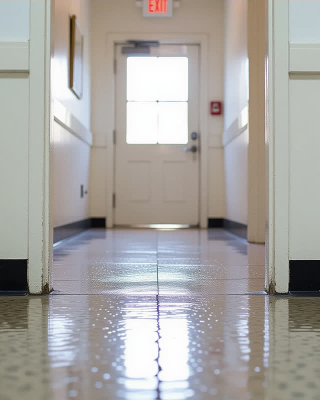 I dream that the former path gives two traces. In a quiet floor-level view outside a former treatment doorway after ever