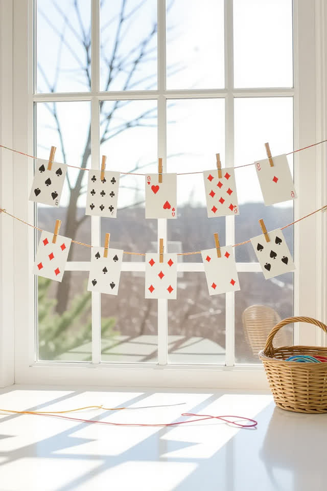 I dream that the pattern cards form an alibi. Across a small bright sunroom, blank paper pattern cards and loops of colo