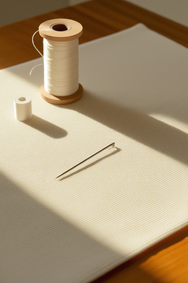 I dream that the needle pretends it was never involved. On a bright small sewing table, a fine needle lies too innocentl