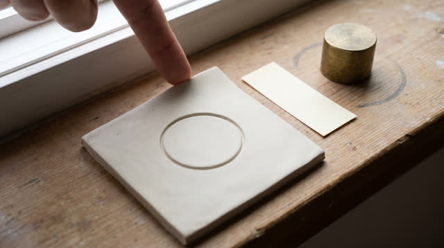 I dream that I press the soft tile and it believes me. On a clean morning test ledge beside a window, one fingertip lift