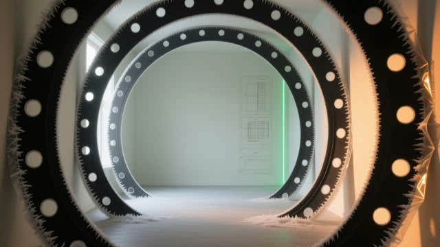 I dream that the gasket remembers a room without walls. In an impossible pale archive made from enlarged rubber gasket i