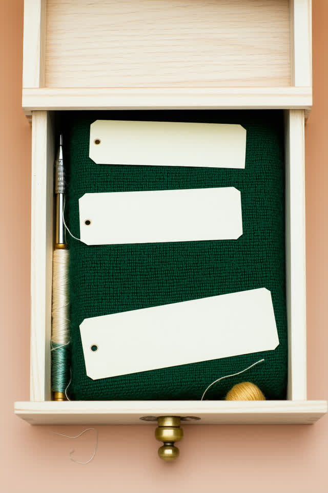I dream that the label tries not to brag. In a small haberdashery drawer pulled open in bright morning light, several bl