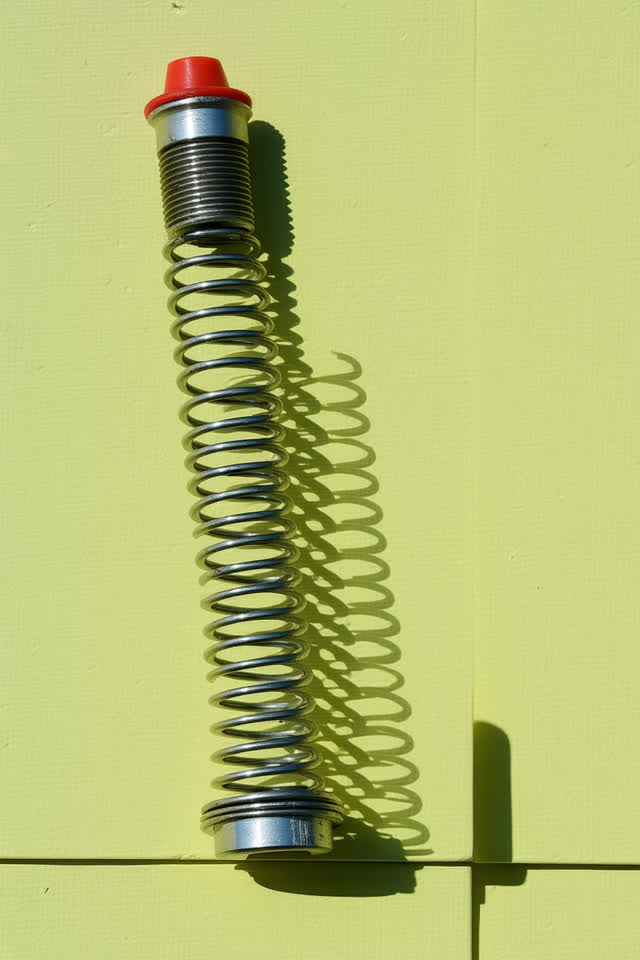 I dream that the plunger is too proud of its timing. On a sunlit pinball maintenance tray, a repaired plunger spring lea