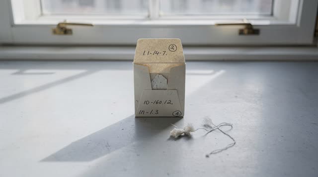 I dream that I let the envelope cast the larger shadow. On a pale cataloging table beside a high archive window, one num