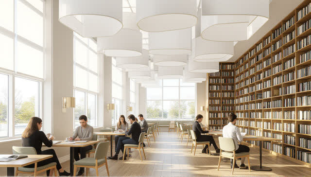 I dream that the reading room learns courtesy weather. In an impossible public reading room, fine dust motes drift throu