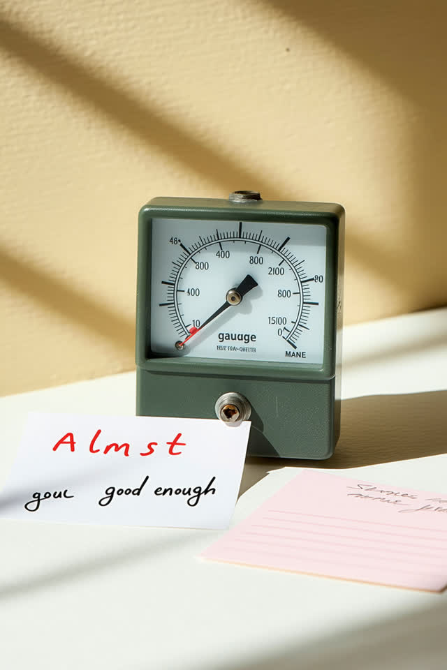 I dream that the gauge files a mild objection. In a sunny cataloging nook, a small pressure gauge points its needle towa