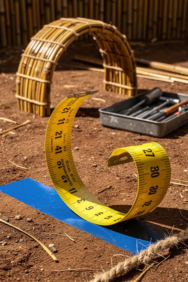 I dream that the measuring tape learns to curve. In a bright reed work bay with a half-built arch, packed-earth floor, a