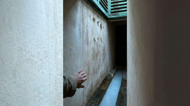 I dream that I trust the wall to sweat cleanly. In a compact public cooling vestibule with porous lime-plaster walls, a