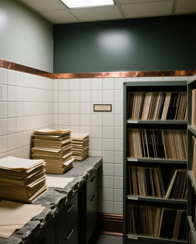 I dream that the records room learns shade without saying so. In a compact public records-and-shade room where unreadabl