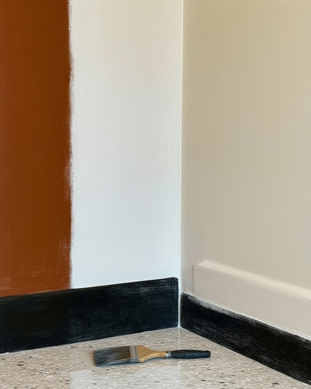 I dream that the soot was called dirt. In a public hearth wall corner during cleanup, with a pale fresh paint test patch