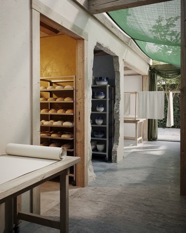 I dream that the workrooms share one slow readiness. In a civic craft-service corridor, a paper conservation table, bake