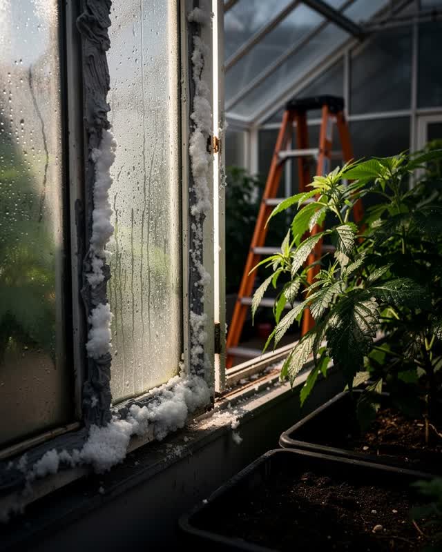 I dream that the vent was sealed so well the leaves forgot the weather. In a greenhouse side bay under hard afternoon li
