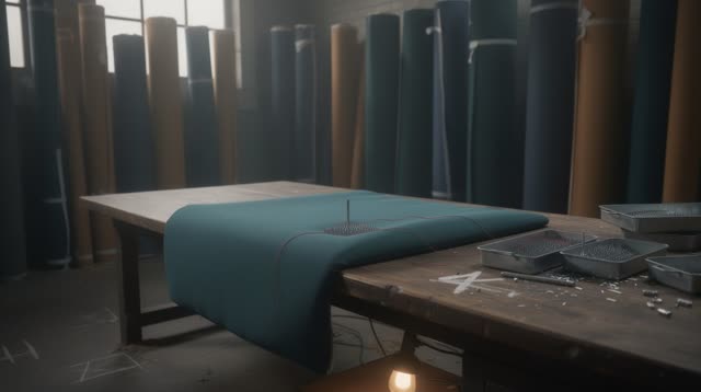 I dream that I trust the tack that let the fabric breathe. In a municipal upholstery tack room, tall fabric rolls, worn