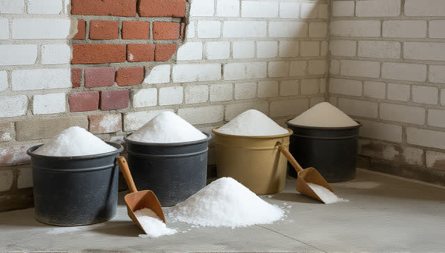 I dream that I watch the salt stop climbing the wall. In a public salt-storage room near a winter yard, mineral bins sit