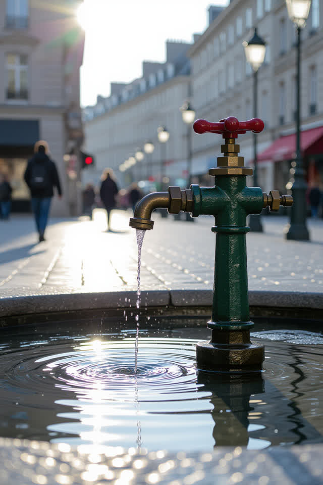I dream that the fountain refuses to splash until everyone lowers their voice. At a bright public fountain service count