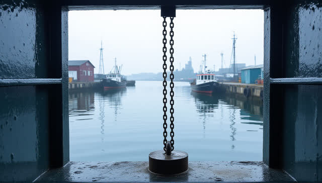 I dream that I trust the chain when it finally hangs straight. In an old ferry terminal scale room open to gray morning