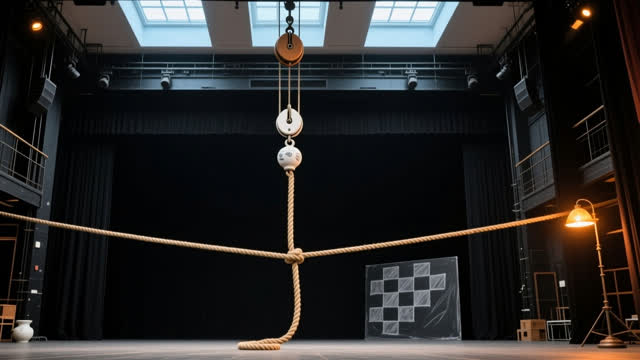 I dream that I stand under the rope that has stopped humming. In a tall theater fly loft before opening, hemp lines, cou