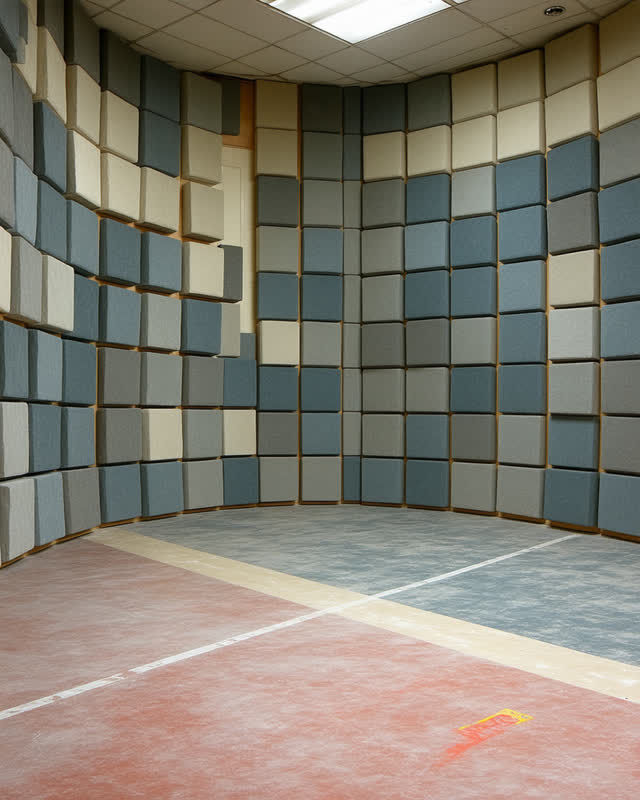 I dream that the room was damped until it could not answer. In an acoustic rehearsal room under maintenance, too many fe