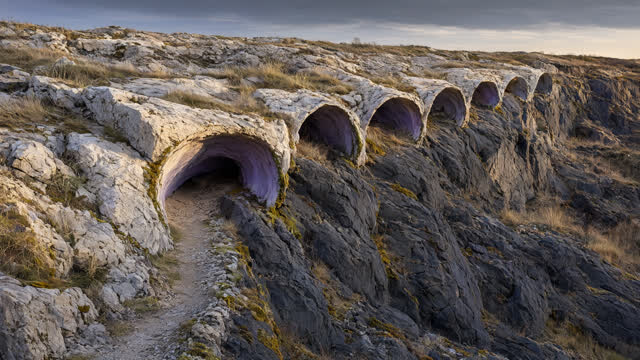 I dream that two kinds of stone can disagree gently enough to make shelter. In a broad reclaimed quarry, a pale limeston