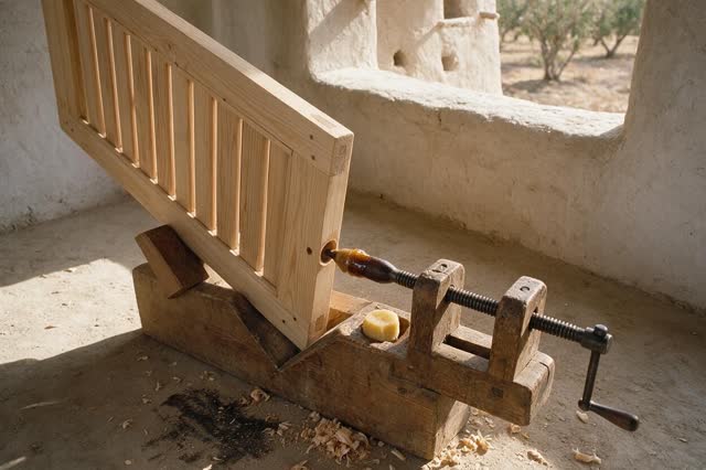 I dream that correction can be one honest fit. In a sunlit rammed-earth wind-tower workshop above a dry orchard, one rem