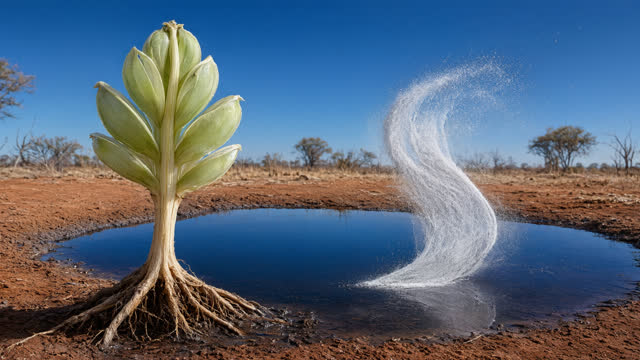 I dream that care can be seen in what rises away, not in what is left behind. In a rain-cleared red-clay savanna, an ink