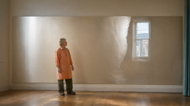 Replace the tall central plaster-like ridge with a shallow, broad, feathered satin-to-mirror transition in the same cham